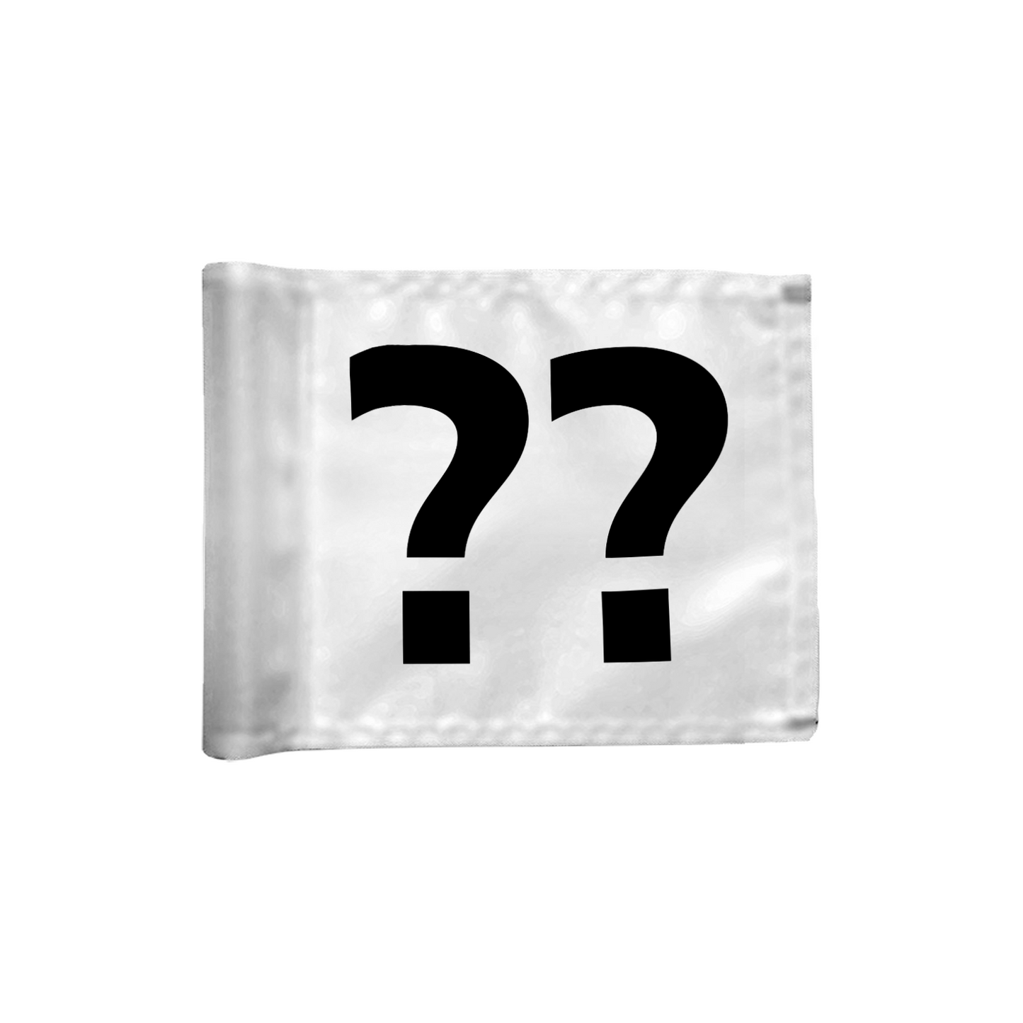 Stykvis puttinggreen flag enkeltsidet i hvid med valgfrit hulnummer, 200 gram flagdug