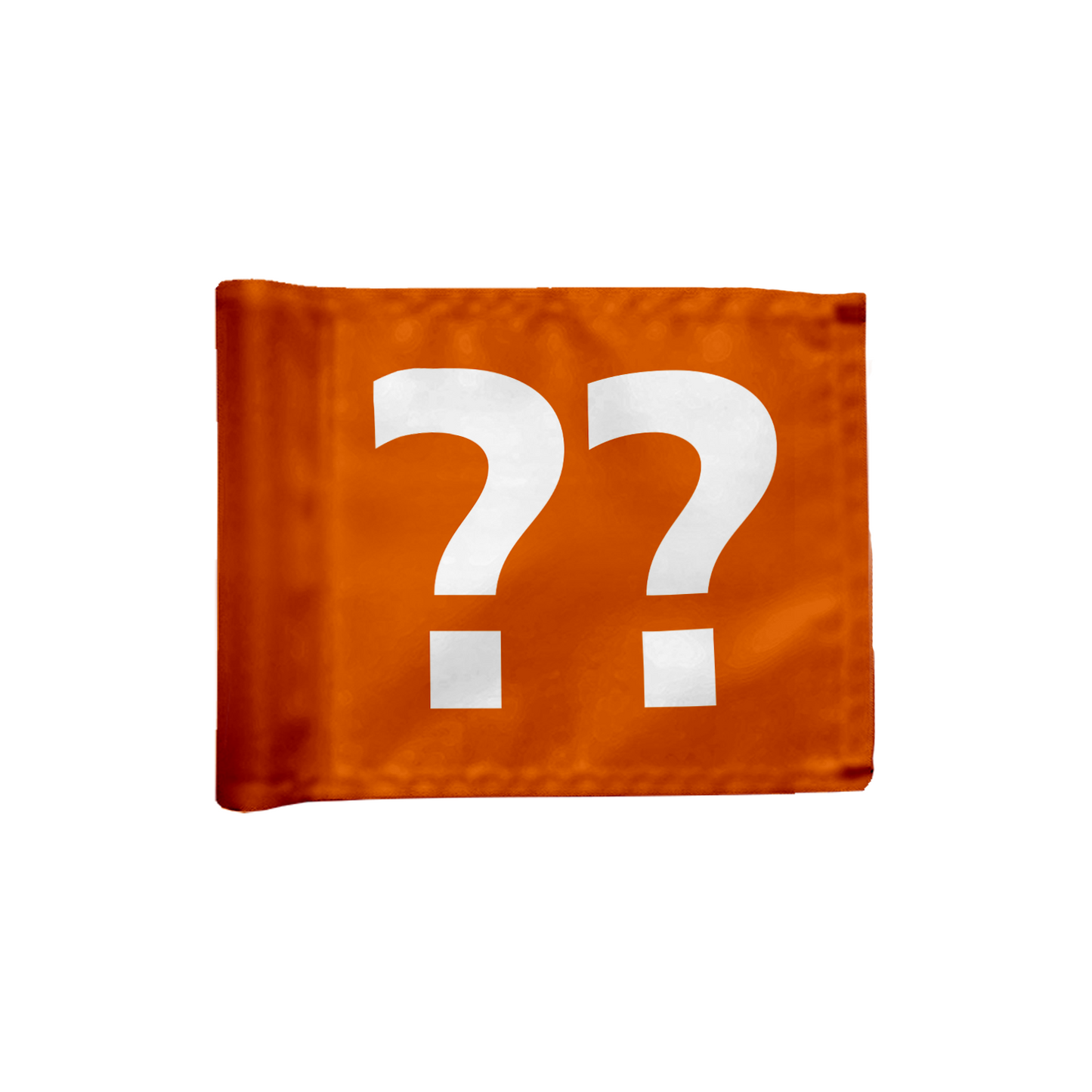 Stykvis puttinggreen flag, i orange med valgfrit hulnummer, 200 gram flagdug