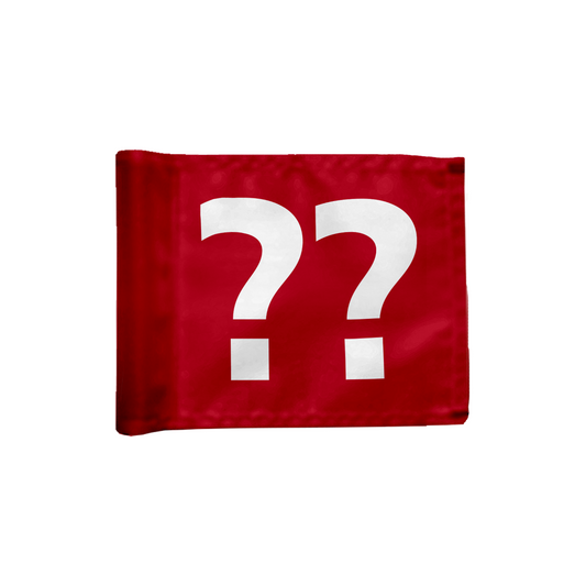 Stykvis puttinggreen flag enkeltsidet i rød med valgfrit hulnummer, 200 gram flagdug